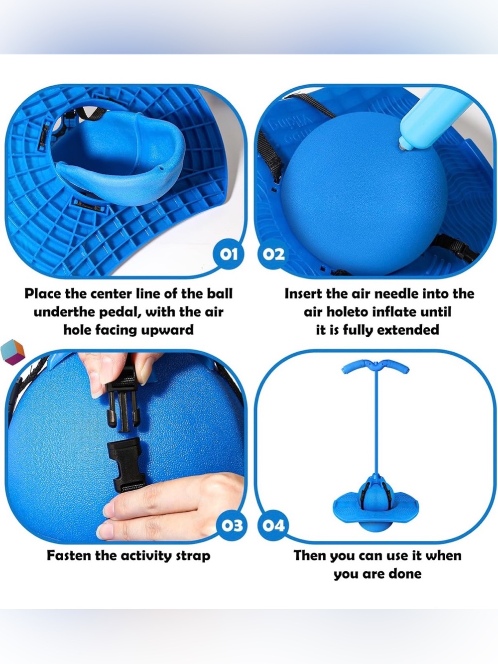 Kids Blue Pogo Sports Jumping Ball - Picture 6 of 6